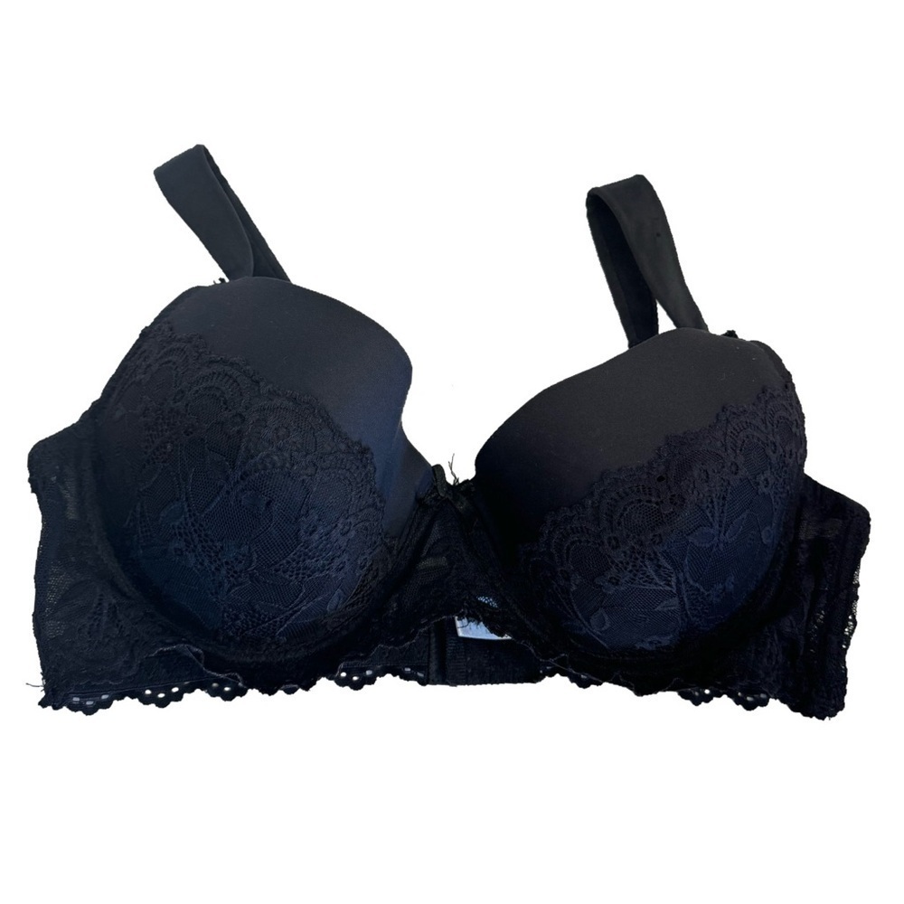 40D Kathy Ireland Intimates Bra Underwired Lightly Padded Black Lace Adjustable